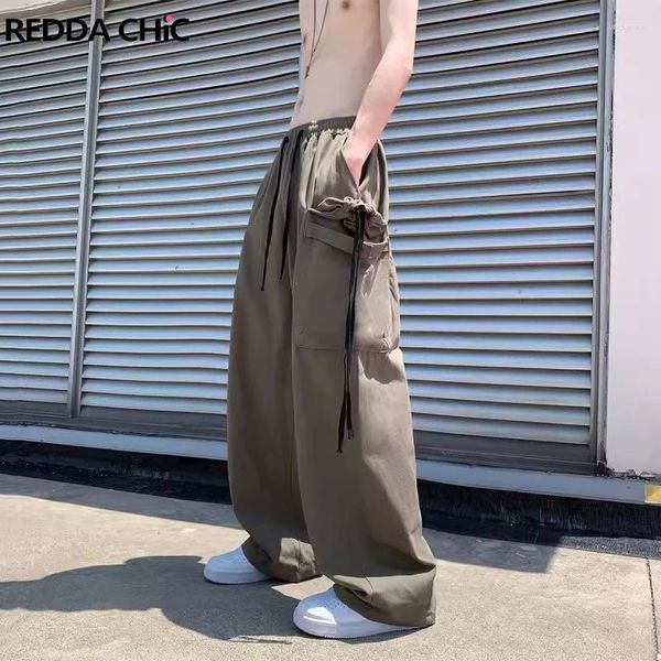 Pantaloni maschili hiphop reddachic uomini che corse cargo elastico in vita grandi tasche pattinatore pantaloni casual gamba harajuku streetwear