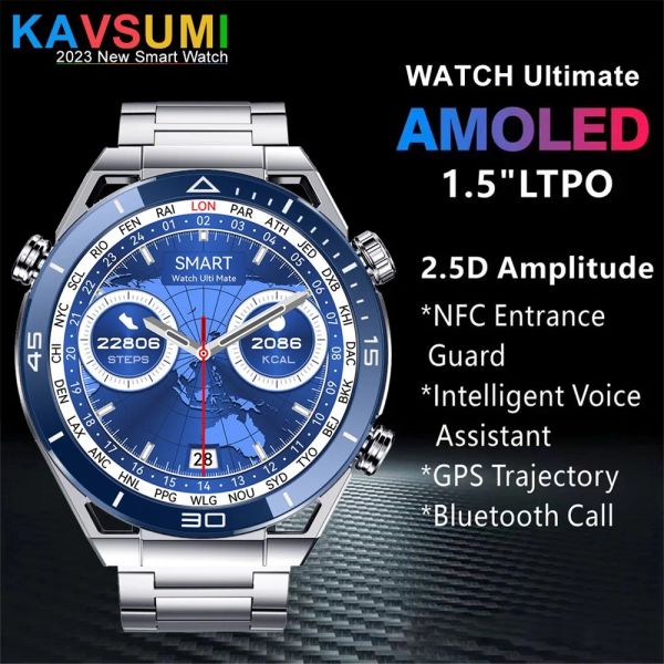 Orologi 2023 Nuovo DT Ultra Mate Smart Watch Men NFC Wireless Ricarica Bluetooth Call GPS Tracker Fitness Bracciale Bracciale Smartwatch