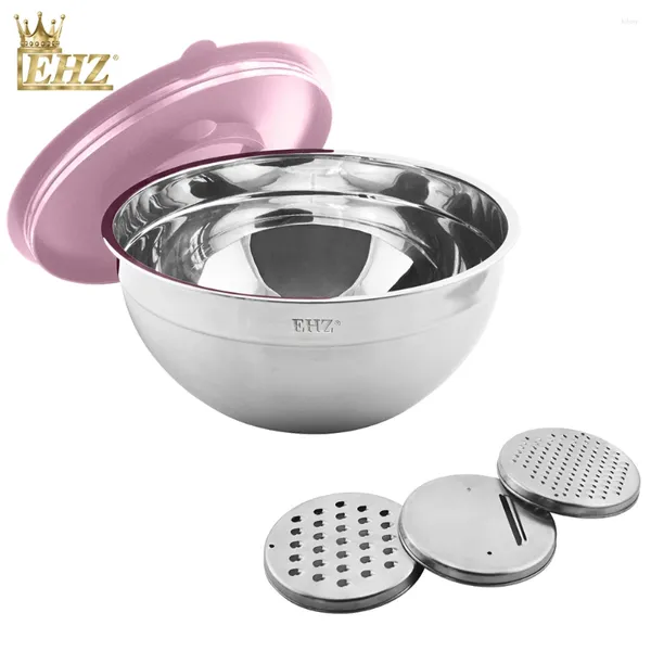 Teller EHz Mixing Bowl 5 Stcs Set Salat Edelstahl Backkuchen -Pfannkuchen Gemüse Pfanne Basin Scheibe Home Küchenwerkzeug Geschenk