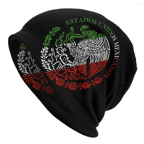 Berets Mexico Flag Skullies Beanies Caps Unisex Winter Theme Theated Hat Street Street Hody of Arms Bonnet Hats Outdoor Ski Cap