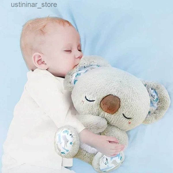 Animais de pelúcia de pelúcia que respira urso bebê calmante Koala Plush Doll Toy Baby Kids Baby Music Music Baby Sleeping Companion Sound and Light Doll Toy Gift L47