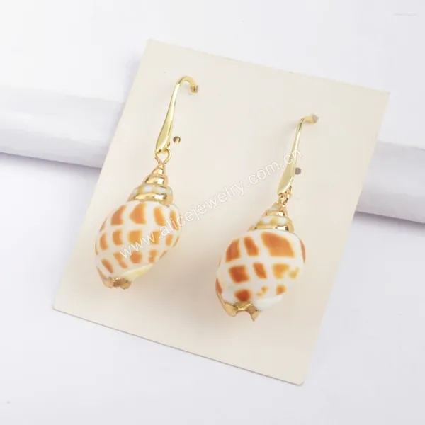 Dangle Ohrringe 5/10 Paare natürliche Conch Muschel Gold Platted Sea Snail Drop Boho Beach Schmuck Geschenk