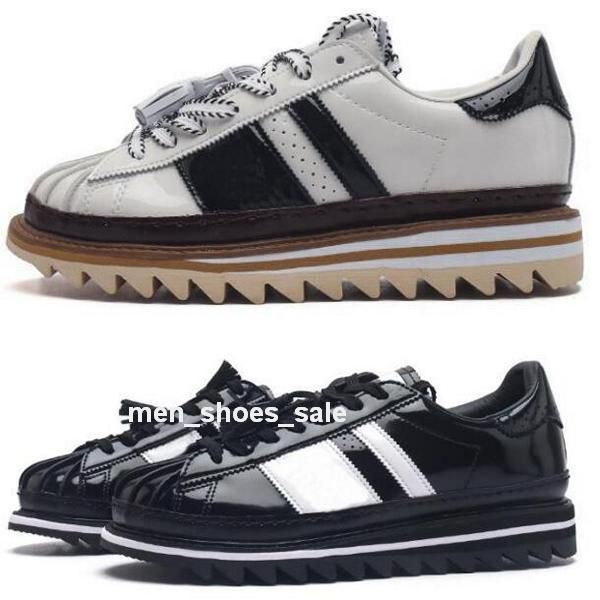 Men Women Designer Sapatos casuais tênis coágulo de tênis de Edison Chen White Black Crystal Sand X Originals Superstares 2024 Plataforma Man Tamanho 36 - 46