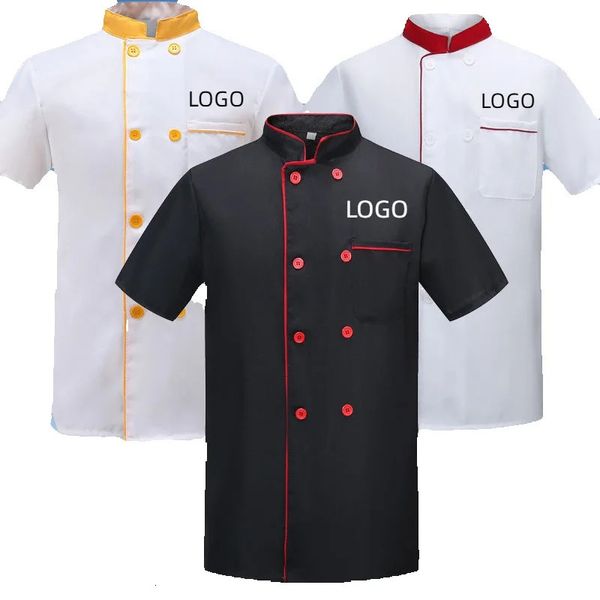 Giacca uniforme da chef ricamo personalizzato Stampare abiti da cucina Servizio di camicia da cucina El Fast Food Pot Cake Cake 240412