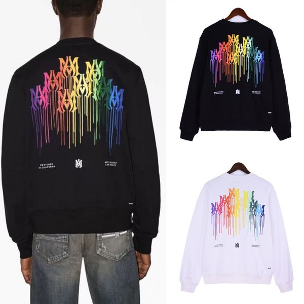 Herren- und Frauen Hoodies Amiren bedruckte Kapuze -Baumwoll -Hoodie mit bespritzter Tinte und fließender Farbe Graffiti Stickerei Hoodie Paar Outfit -Jacke Set