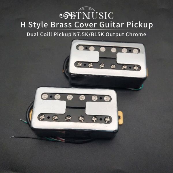 Kabel H Style Messing Cover E -Gitarren -Pickup Spliting Pickup Humbucker Dual Coill Pickup N7,5K/B15K Ausgang Chrom