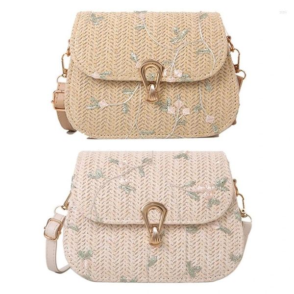 SASSE SCHETTURE Bellissima spalla floreale Spalla estiva Summer Woven Crossbody Messenger per donne che lavorano