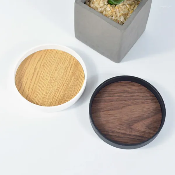 Tee Tabletts runden Nachahmungsholzscheibe Tasse Matte 10 cm wasserdichtes Anti-Skid- und Hitze-Isolierkissen Küchendekoration