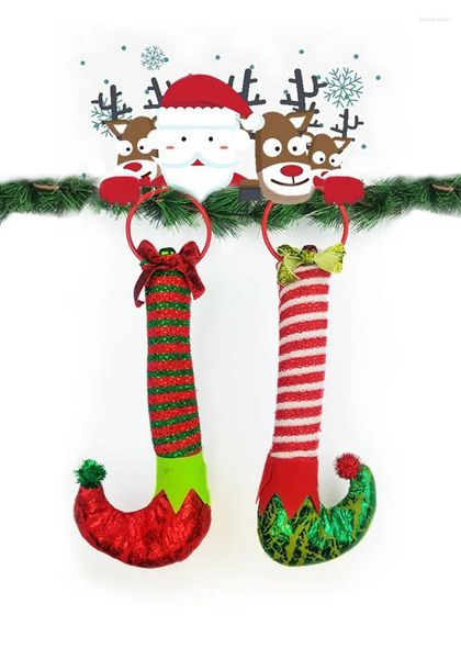 Partyversorgungen Weihnachtsanhänger Drop Ornamente mit Elf Füße Eisenring Tür Hanger Bell für Urlaubshausdekoration