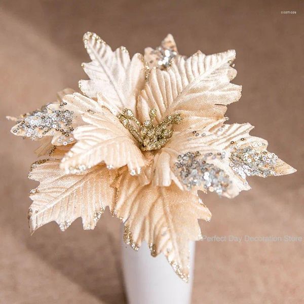 Fiori decorativi 1pc 25 cm CAMBIO MASSEGGIO ARTIFICI VELAGGIO MASSIMENTE PER DECORAZIONE DELL'ALE CHRISRMAS