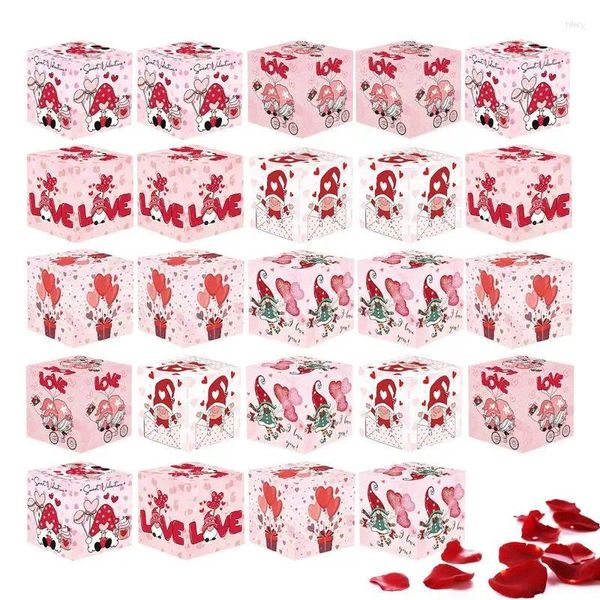 Caixas de casamento de embrulho de presente Caixas de doces Tratar 24pcs Festa de papelão Favor Favory Print