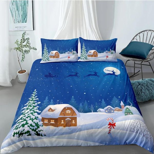 Set di biancheria da letto 3D Copertina di copertina del piumino personalizzato Copertine percote per letti 173 230 265 180 210 albero di Natale