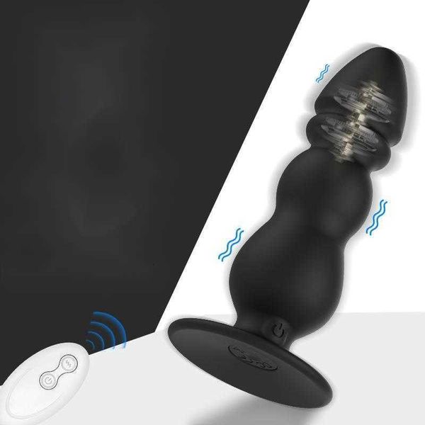 Controle remoto sem fio Vibração anal plug G-ponto G Ponto vestibular Orgasmo bastão masculino e feminino Masturbação universal Produtos sexuais adultos qvhh