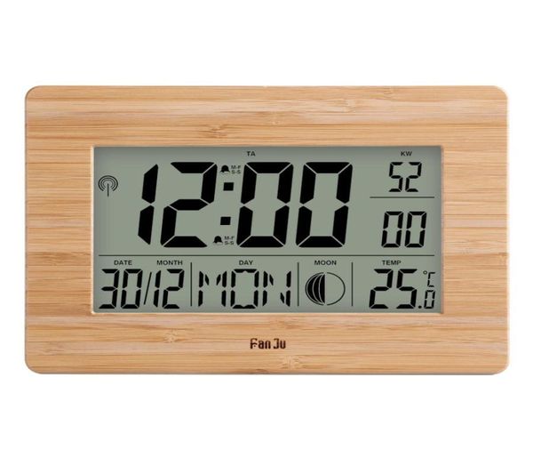 S Fanju Digital Wall Clock Big Number Time Temmerato Calendario Dantina di allarme Clock Oloch Design Modern Office Decor8125994