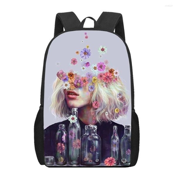 Sagns scolastiche Abstract Art Painting 3D Print per adolescenti ragazzi Casuals Cash Bookbags Backpack Kids Great Capacity