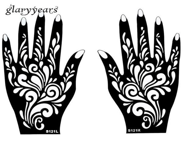 Whole1 coppia mani mehndi henny tatuatore stencil pattern design per donne corpi arte dipinta usa e getta 20 cm 11 cm S4440943