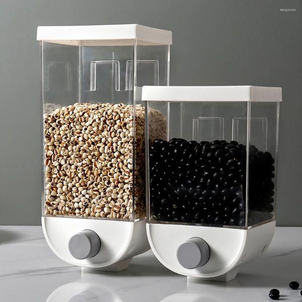 Garrafas de armazenamento grãos transparentes tanque selo alimento alimento cereal parede de parede montada caixa organizadora nozes