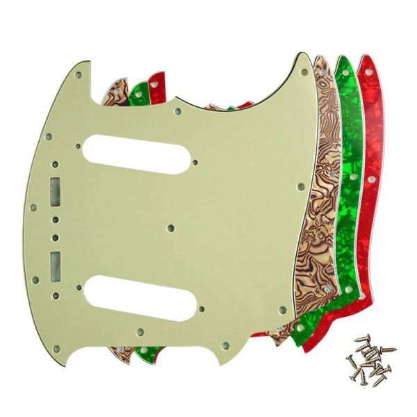 Cabos Feiman Guitar Parts Pickguard com 12 parafusos para Fender American Mustang Guitar Guitar Guarda Melhor Placa de Armazenamento Guitarra Guitarra