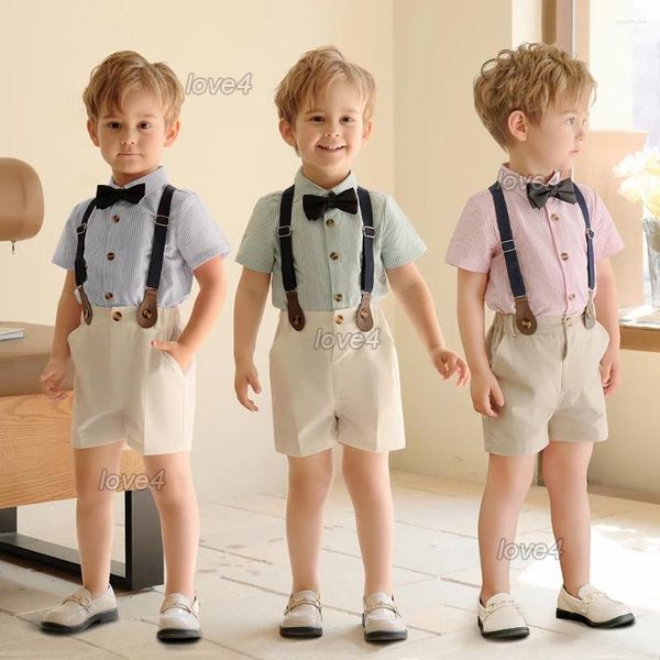 Комплекты одежды для мальчика для мальчиков для мальчиков 1 2 3 -летний наряд на день рождения свадебная вечеринка формальный костюм OOTD