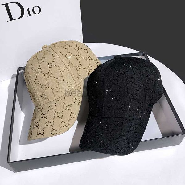 Designer Ball Caps Cappello 24SS Nuovo Cappello da baseball Diamante d'acqua Instagram's Instagram Edizione coreana Trendy Veratile Round Face Adable Cappellino e cappelli da viaggio autunno