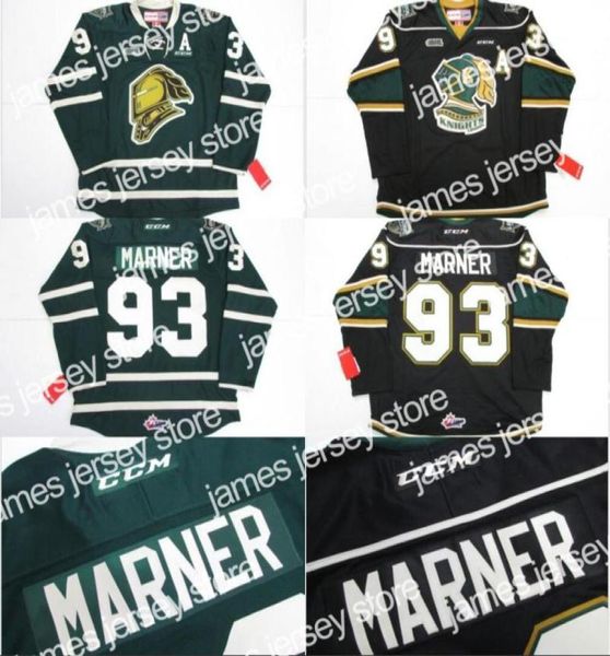 Novo 93 Mitch Marner Jersey Ohl London Knights CCM Premer 7185 Mitch Marner Mens 100 Costura de bordado Ice Hockey Jerseys Green6751242