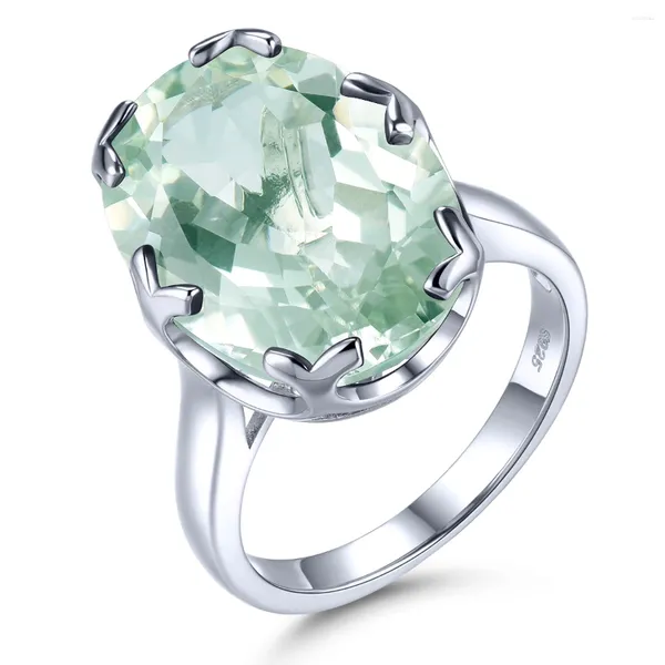 Cluster Ringe natürliche grüne Amethyste Feste Sterling Silber Frauen 11 s Kristall Klassiker Stil Muttertag Geburtstag Geschenke US Size 7 7