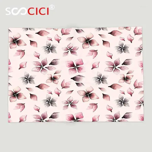 Decken benutzerdefinierte weiche Fleece Wurf Decke Blumenblüten Blütenblätter Eleganz Blüten Shabby Chic Feminine Blumen Kunstful Design getrockneter Rose