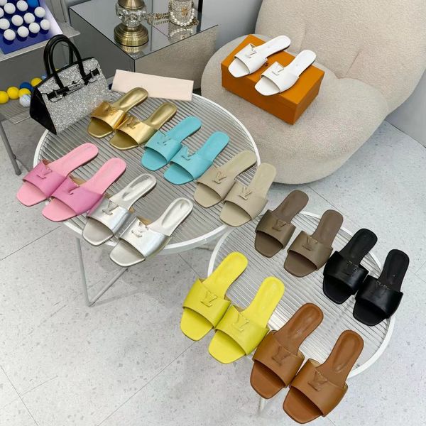 Роскошная обувь Capri Flat Mule Designer Women Sandal