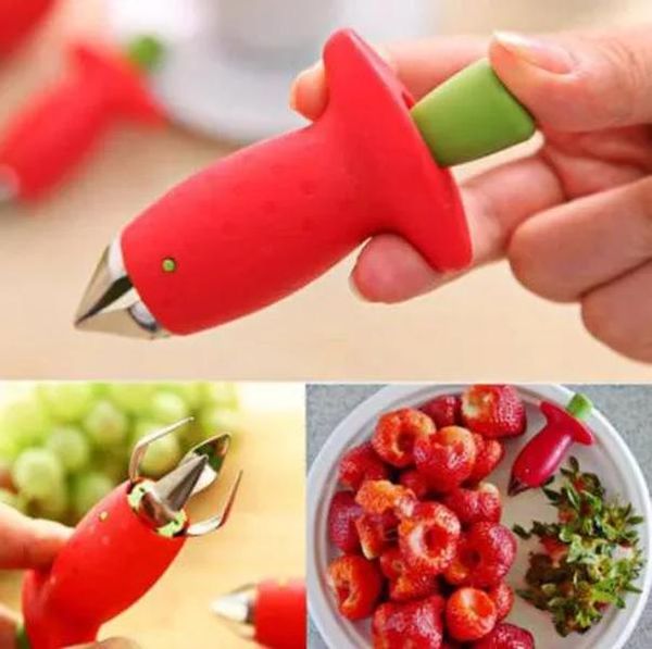 Pomodori fragole corer gambolo gambolo gambolo stelo rimodellamento dell'alimentatore fragola di frutta strumenti di scavo di verdure zz