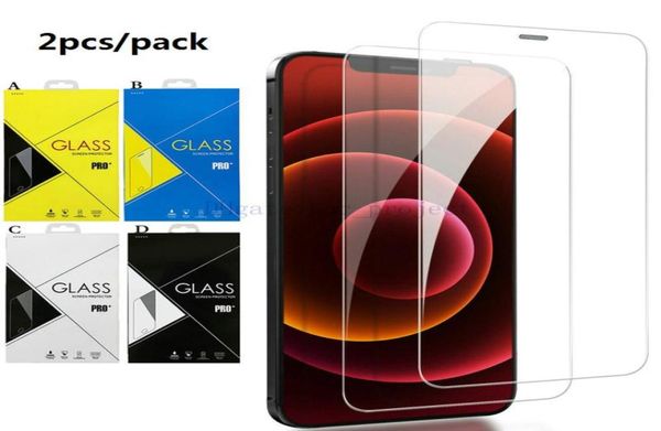 2in1 estojo de plástico 9h 25d Protetor de tela de vidro temperado para iPhone 13 12 mini pro máximo 11 x xs xr 7 8 6s Plus com packagi3252441 de varejo