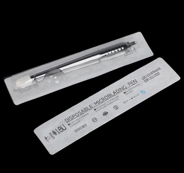 20pcs Karışık Boyut Tek Kullanımlık Mikroblading Kalem 14PU18U20 Bıçakları PMU Kaş MakeuP9339186 için Tek Kullanımlık Dövme Kalemi