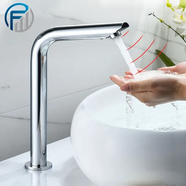 Waschbecken Wasserhähnen Smart Sensor Basin Wasserhahn Automatische Induktionskontrolle EU -Stecker 220 -V -Spannungswaschbeer