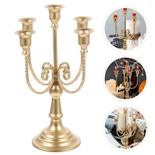 Kerzenhalter Halter Ständer Candelabra Kerzenstick Vintage Dekorative Säule Rack Hochzeit Metall Eisen hohe Desktop -Displaydekoration