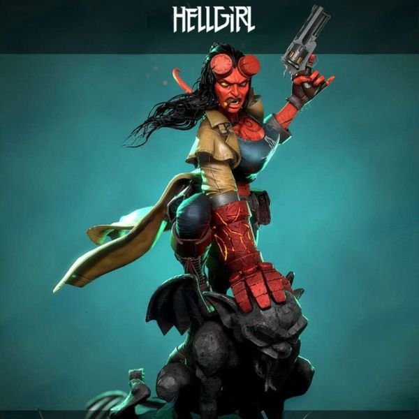 MANGA ANIME Figure anime Fantasy Hellgirl 1/24 Scala 90mm Altezza verticale Miniature Modello di resina Kit non assemblato e non verniciato AMA giocattoli AMA