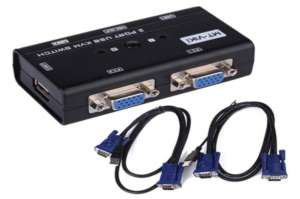 MT260KL 2 Port USB 20 KVM VGA Switch Box Keyboard Maus Monitor KVM -Switch mit 2 Sets VGA -Kabel8891476