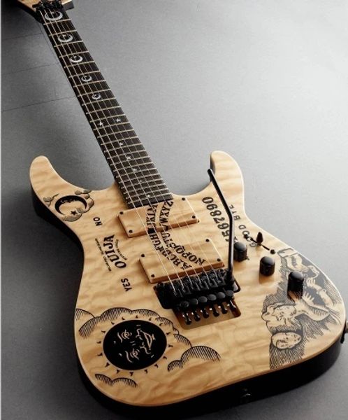 Chitarra a 6string moon dea elettrica elettrica wave wave in legno superficie del legno rosa sistema vibrato vibrato accessori neri cu cu