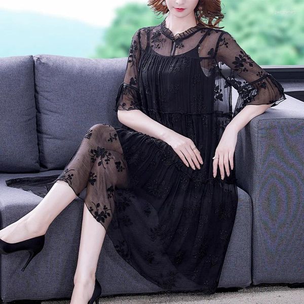 Vestidos de festa primavera verão verão preto coreano vintage hepburn vestido de noite mulheres elegantes luxo 2024 moda solta cintura baile