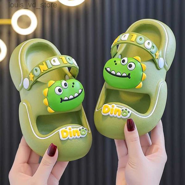 Slipper Summer Children Pantoffeln süße Cartoon Dinosaurier Zehenpackung Sandalen für Jungen Mädchen weich gemütlich Flip Flop