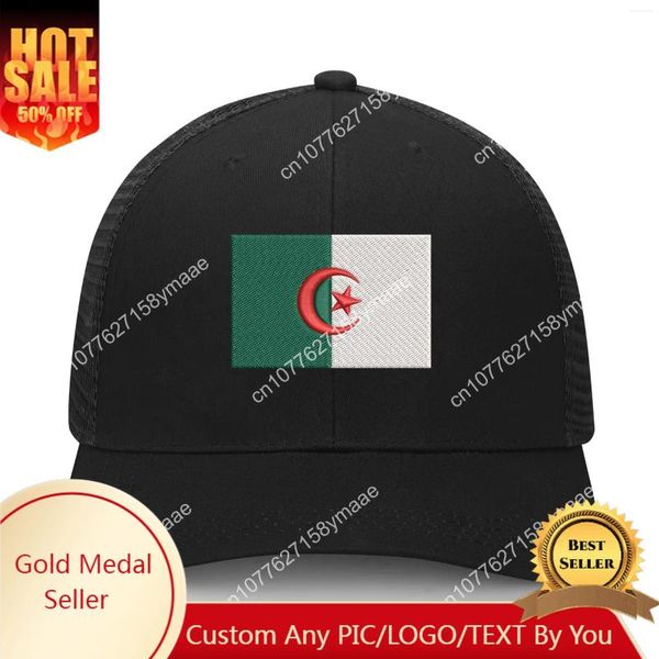 Ballkappen Algerien Flagge Stickerei Hut Herren Frauen Sport Baseball atmungsaktives Mesh Sommersonne Visor Kopfbedeckung MAD MADE MACHTE Logo