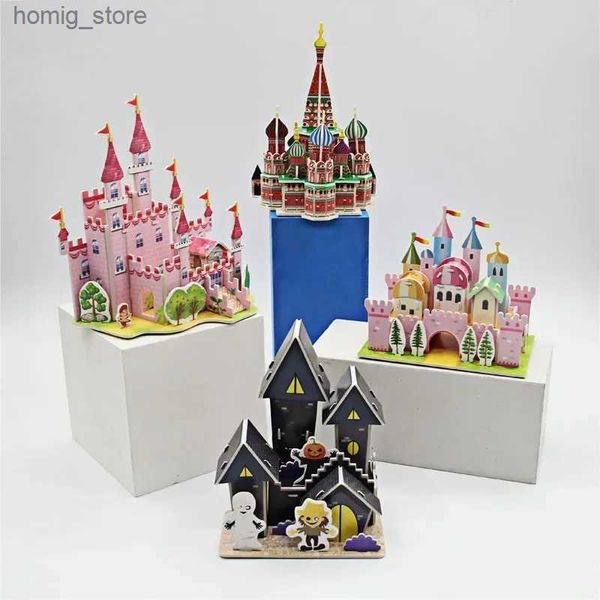 Set di puzzle 3D Distribuire il documento 3D Dispositivo fai -da -te puzzle Intelligenza Sviluppo di pensiero Castle Castle Toys WL Y240415