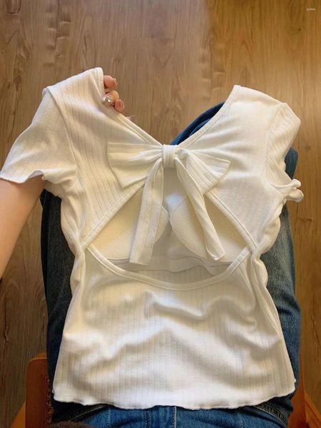 Kadın Tişörtleri Kore Moda Kawaii Beyaz Kadınlar Harajuku Kısa Kollu Top Indie Estetik Yaz Giysileri Kıyafetleri