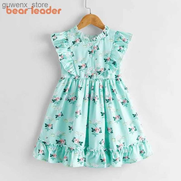 Abiti da ragazza Bear Leader Girls Girls Dresses New Fashion BAMBINA SEMPLESSILE SIMSEVERSE COSTUMES BAMBINI RUFFLES ABBIGLI SENTIME SADIE SAPILI 3-7Y Y240415