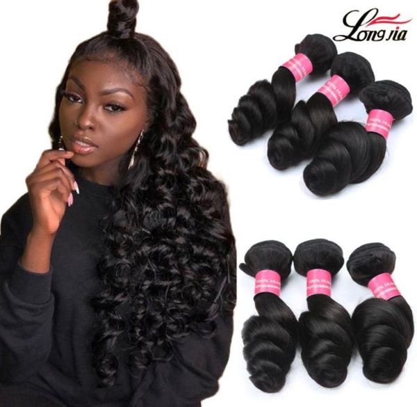 Affascinante regina brasiliana bundle di capelli a onde sciolte bundle brasiliane weave estension