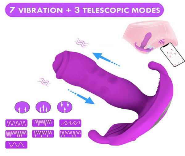 Emputando vibrador anal plug plugue vestível de borboleta telescópica clitóris de vibrador estímulo massagem de próstata Toys sexy adults7858698