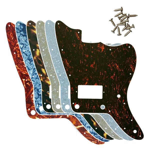 PEGS FEI MAN MAN Jazzmaster Style Guitar Pickguard com captadores PAF, padrão de chama de substituição, peças de guitarra, sem controles superiores