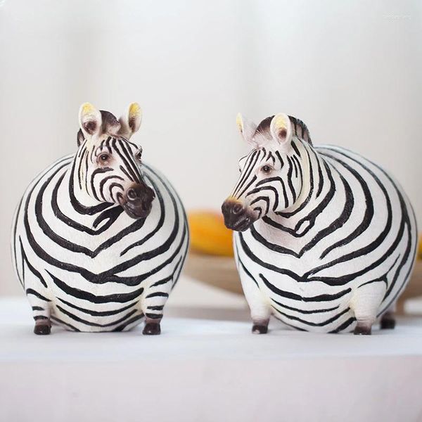 Декоративные фигурки скандирующая творческая смола толстая статуи зебры миниатюры современное искусство аксессуары для животных Дома