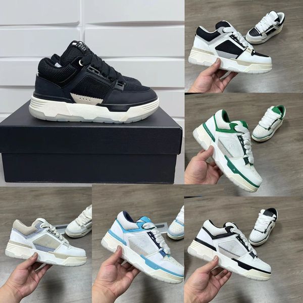 Designerschuh Schnürung Modeplattform Sneaker Männer Frauen Amire Schuhe Kern schwarz weiße Leder Dicke Solted Trainer lässig Low Freizeit Sneaker Casual Trainer