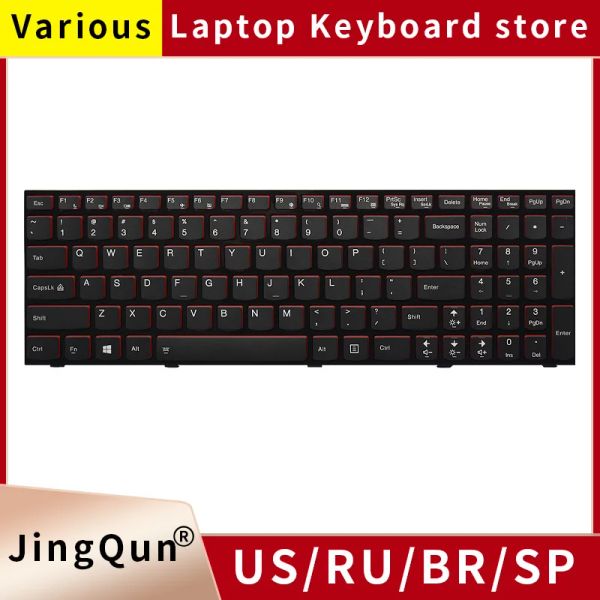 Teclados teclados originais do laptop russo dos EUA para Lenovo IdeaPad Y500 Y510 Y500NT Y510P Y500N T4B8TC 25207342 com luz de fundo