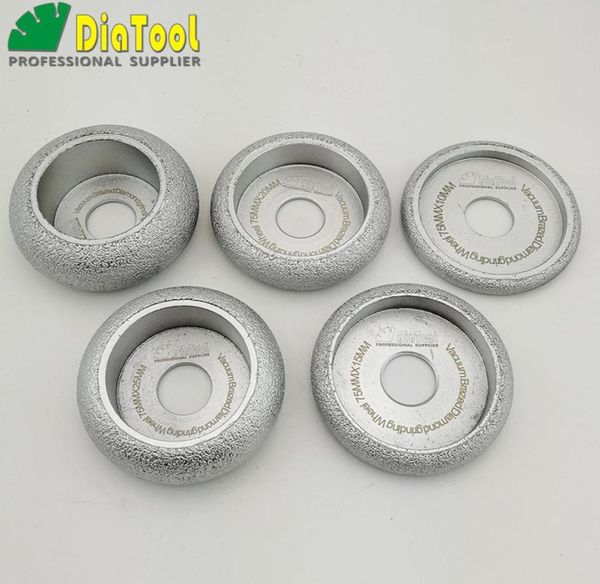 Diatool Dia 3 -дюймовый вакуумный приготовленный алмазный выпуклый диск для шлифования с толщиной алмаза 1015202530MM Используется сухой или влажный для 3967056