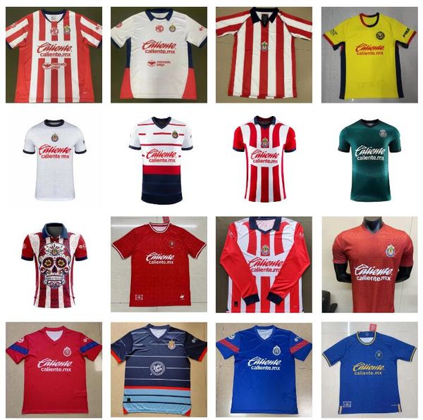 2023 2024 2025 Chivas de Guadalajara Maglie da calcio 200 ° anniversario 22 23 24 25 Liga MX I. Brizuela A. Vega J. Sanchez S. Flores Shirt da calcio T F. Beltran Gonzalez G. Orozco